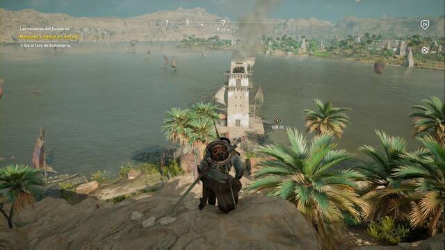 Assassin Creed Origins - Las escamas del Cocodrilo - Puedes acercarte desde varios puntos