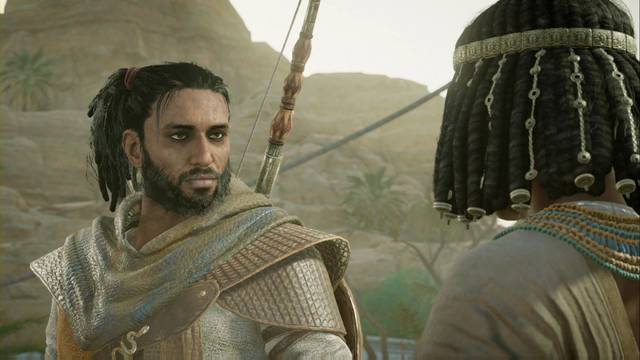 Assassin Creed Origins - Las escamas del Cocodrilo - Bayek habla con Jenut