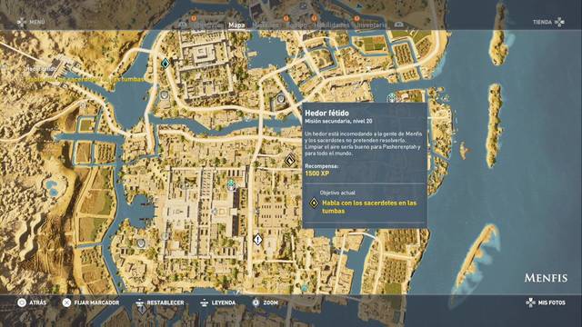 Assassin Creed Origins - Misión secundaria: Hedor fétido - Ubicación