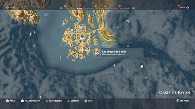 Assassin Creed Origins - Misin secundaria: Las fauces de Sobek - Ubicacin