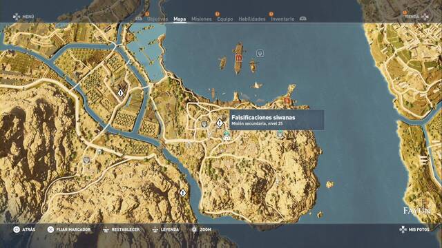 Assassin Creed Origins - Misión secundaria: Falsificaciones Siwanas - Ubicación