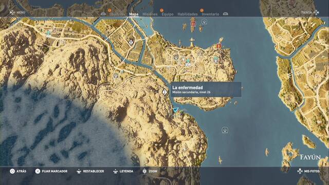 Assassin Creed Origins - Misión secundaria: La enfermedad - Ubicación