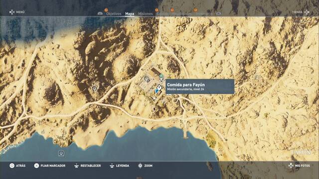 Assassin Creed Origins - Misión secundaria: Comida para Fayún - Ubicación