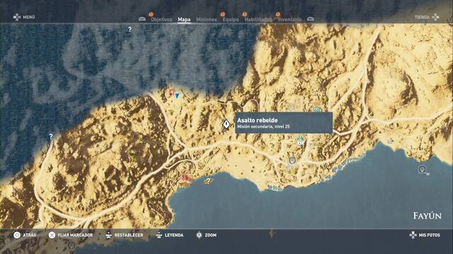Assassin Creed Origins - Misión secundaria: Asalto rebelde - Ubicación