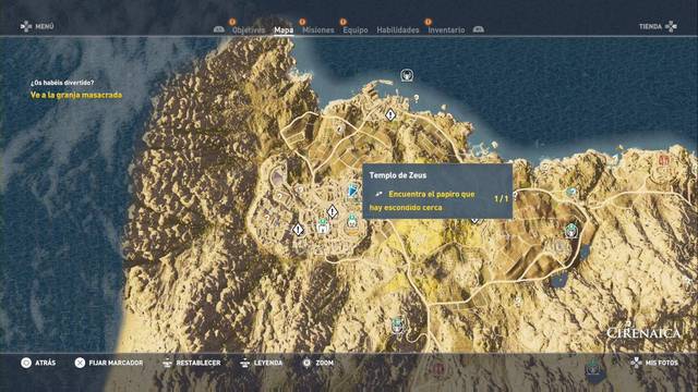 Assassin Creed Origins - Misión secundaria: La pulga de Cirene - ubicación