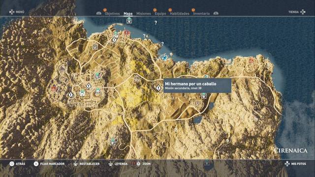 Assassin Creed Origins - Misión secundaria: Mi hermano por un caballo - Ubicación