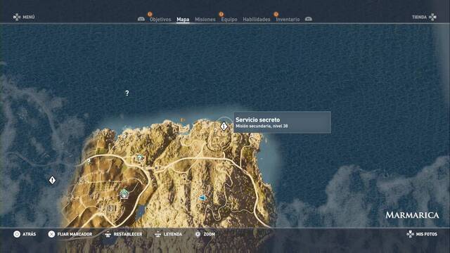 Assassin Creed Origins - Misión secundaria: Servicio secreto - Ubicación