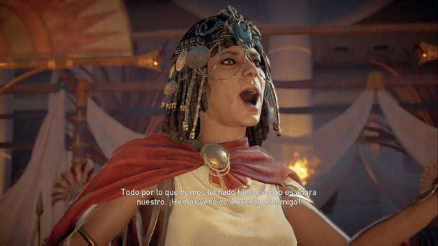 Assassin Creed Origins - La batalla del Nilo - La reina celebra su victoria