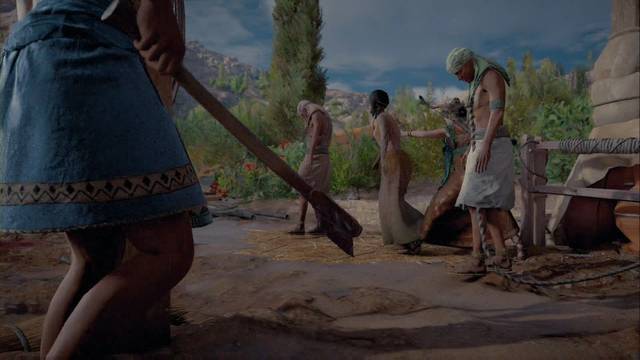 Assassin Creed Origins - El pesado final - Los habitantes de la granja se han vuelto locos