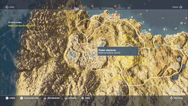 Assassin Creed Origins - Misión secundaria: Poder absoluto - Ubicación