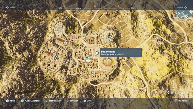 Assassin Creed Origins - Misión secundaria: Pax romana - Ubicación