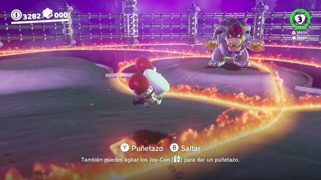 Super Mario Odyssey - Reino Luna - Jefe final: Bowser - Combate contra Bowser