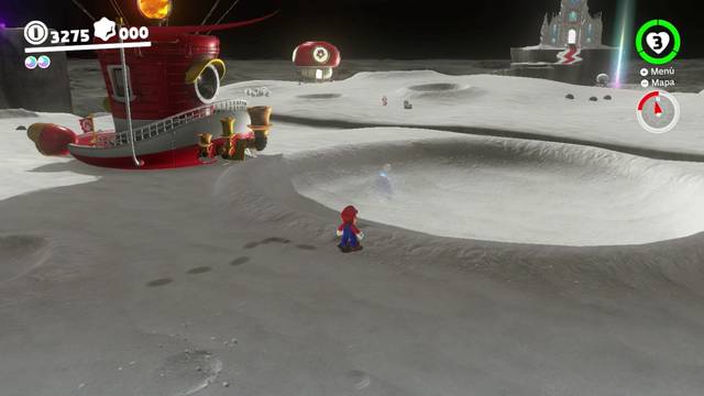 Super Mario Odyssey - Reino Luna - Energiluna 15 - Bulto detrs de la Odyssey
