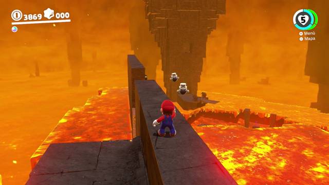 Super Mario Odyssey - Reino Luna - Energiluna 13 - Saliente con cofre