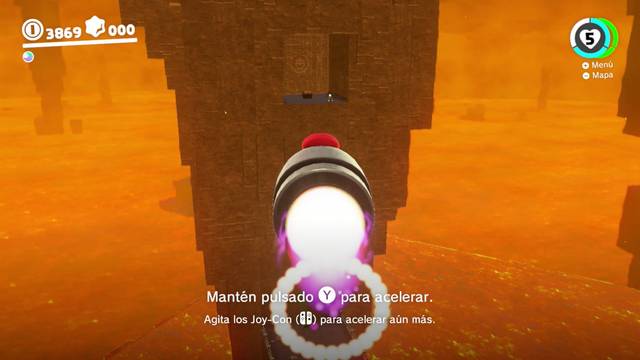 Super Mario Odyssey - Reino Luna - Energiluna 13 - Saliente con cofre