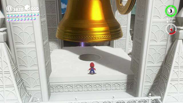 Super Mario Odyssey - Reino Luna - Energiluna 14 - Agujero bajo la campana