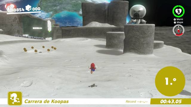 Super Mario Odyssey - Reino Luna - Energiluna 22 - Carrera Koopa