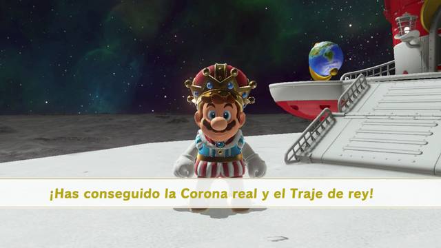 Super Mario Odyssey - Cara oculta de la luna - Energiluna 1 - Traje de rey y Corona real
