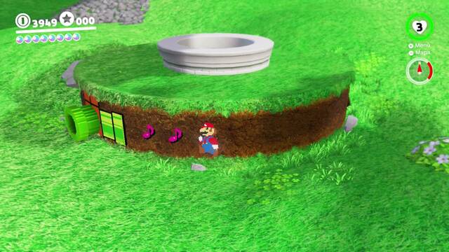 Super Mario Odyssey - Reino Champin - Energiluna 11 - Notas musicales