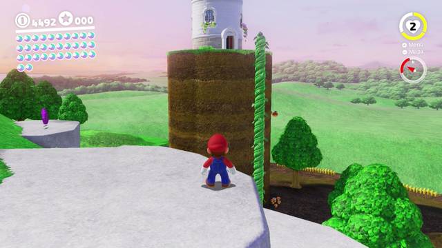 Super Mario Odyssey - Reino Champin - Energilunas 33, 34, 35, 36, 37 y 38 - Torre en la zona de los Goomba