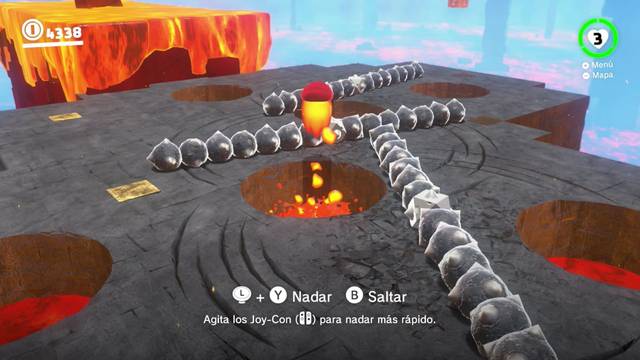 Super Mario Odyssey - Cara más oculta de la luna - Energiluna 1 - Zona de gota lava