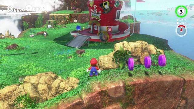 Super Mario Odyssey - Reino de las Cataratas - Monedas moradas Zona inicial - Monedas moradas 1 3