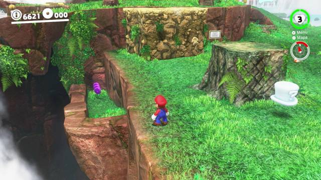 Super Mario Odyssey - Reino de las Cataratas - Monedas moradas Zona inicial - Monedas moradas 4 6