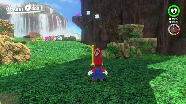 Super Mario Odyssey - Reino de las Cataratas - Monedas moradas Tras pasar la zona los Chomp encadenados - Monedas moradas 32 34