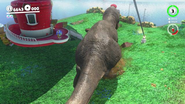 Super Mario Odyssey - Reino de las Cataratas - Energiluna 31 - Punto con luz extraña