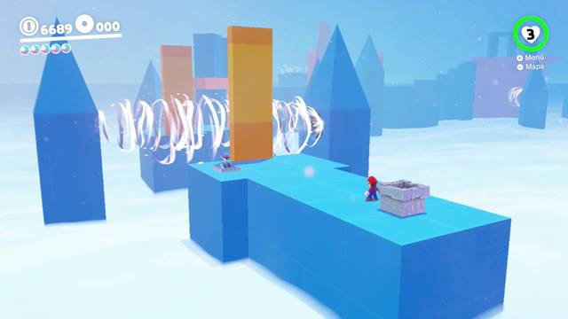 Super Mario Odyssey - Reino de las Cataratas - Energilunas 40 y 39 - Prueba del viento