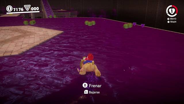 Super Mario Odyssey - Reino de las Arenas - Monedas moradas Lago venenoso - Monedas 58 59