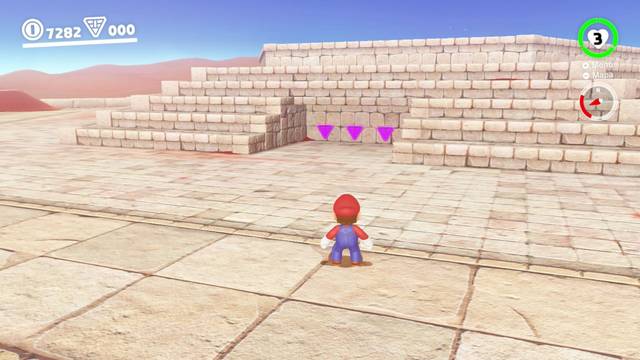 Super Mario Odyssey - Reino de las Arenas - Monedas moradas Pirmide invertida - Monedas moradas 85 87