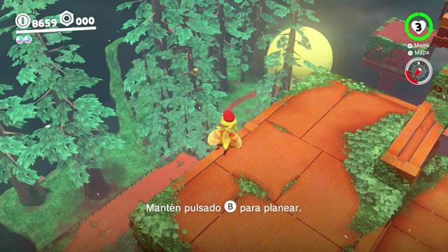 Super Mario Odyssey - Reino Arbolado - Energiluna 56 - Planeosaurio y caja