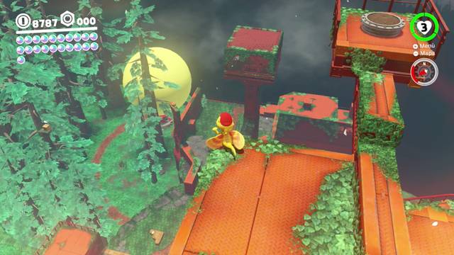 Super Mario Odyssey - Reino Arbolado - Energiluna 57 - Viga con bulbo