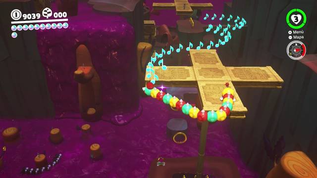 Super Mario Odyssey - Reino Perdido - Energiluna 29 - Notas musicales