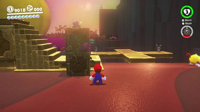 Super Mario Odyssey - Reino Perdido - Energiluna 28 - Columna con luz extraña