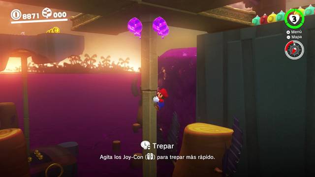 Super Mario Odyssey - Reino Perdido - Monedas moradas Zona inferior izquierda - Monedas moradas 6 9