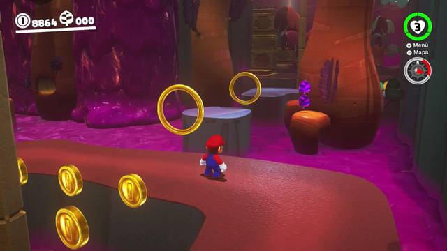 Super Mario Odyssey - Reino Perdido - Monedas moradas Zona inferior izquierda - Monedas moradas 10 11