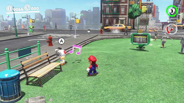 Super Mario Odyssey - Reino Urbano - Energiluna 58 - Toad escuchando msica