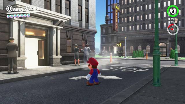Super Mario Odyssey - Reino Urbano - Energilunas 65 y 64 - Entrada a la prueba