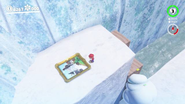 Super Mario Odyssey - Reino Cataratas - Energiluna 18 - Cuadro hacia el Reino de las Cataratas