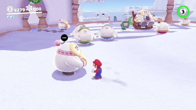 Super Mario Odyssey - Reino del Hielo - Energiluna 36 - Habitante con gorro con ojos
