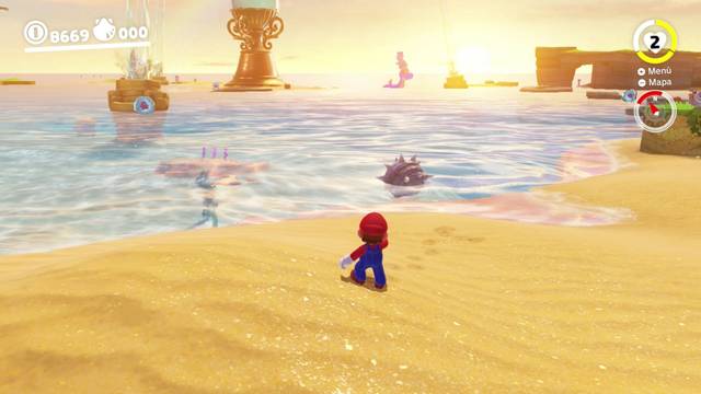 Super Mario Odyssey - Reino Ribereño - Monedas moradas - Costa sureste - Monedas moradas 7 9