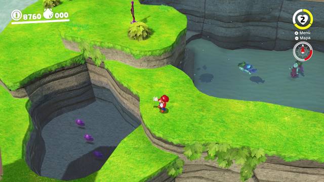 Super Mario Odyssey - Reino Ribereño - Monedas moradas - Zona este - Monedas moradas 34 36