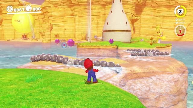 Super Mario Odyssey - Reino Ribereño - Monedas moradas - Zona del faro - Monedas moradas 74 76