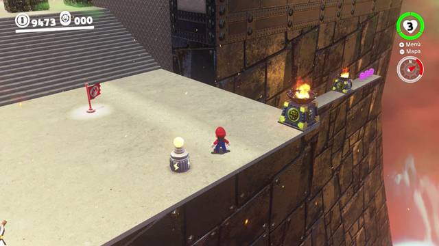 Super Mario Odyssey - Reino de Bowser - Monedas moradas - Segundo patio - Monedas moradas 17 19