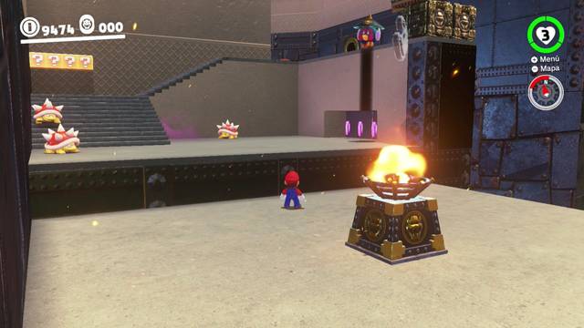 Super Mario Odyssey - Reino de Bowser - Monedas moradas - Segundo patio - Monedas moradas 23 25
