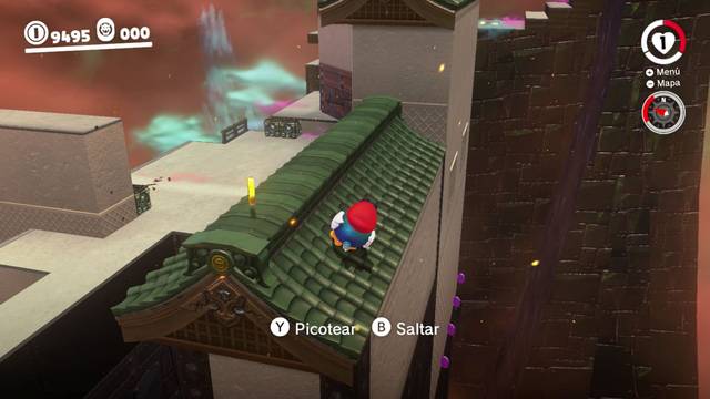 Super Mario Odyssey - Reino de Bowser - Monedas moradas - Segundo patio - Monedas moradas 33 36