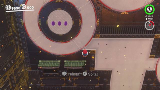 Super Mario Odyssey - Reino de Bowser - Monedas moradas - Muro interior del castillo de Bowser - Monedas moradas 65 67