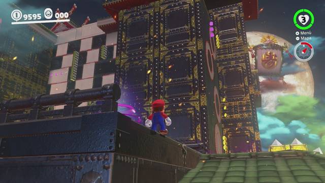 Super Mario Odyssey - Reino de Bowser - Monedas moradas - Muro interior del castillo de Bowser - Monedas moradas 77 79